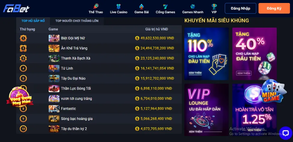 Các phương thức nạp tiền tại 12bet